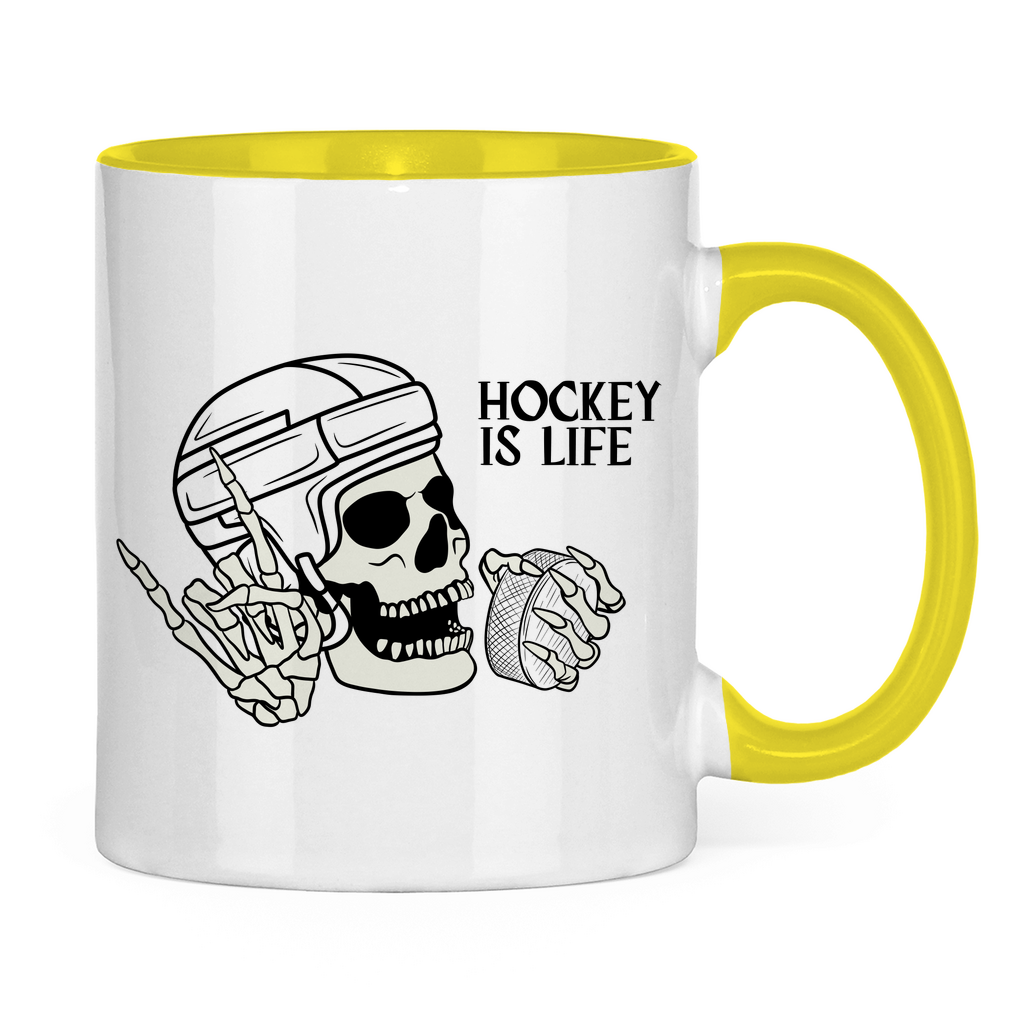 Tasse zweifarbig HOCKEY IS LIFE