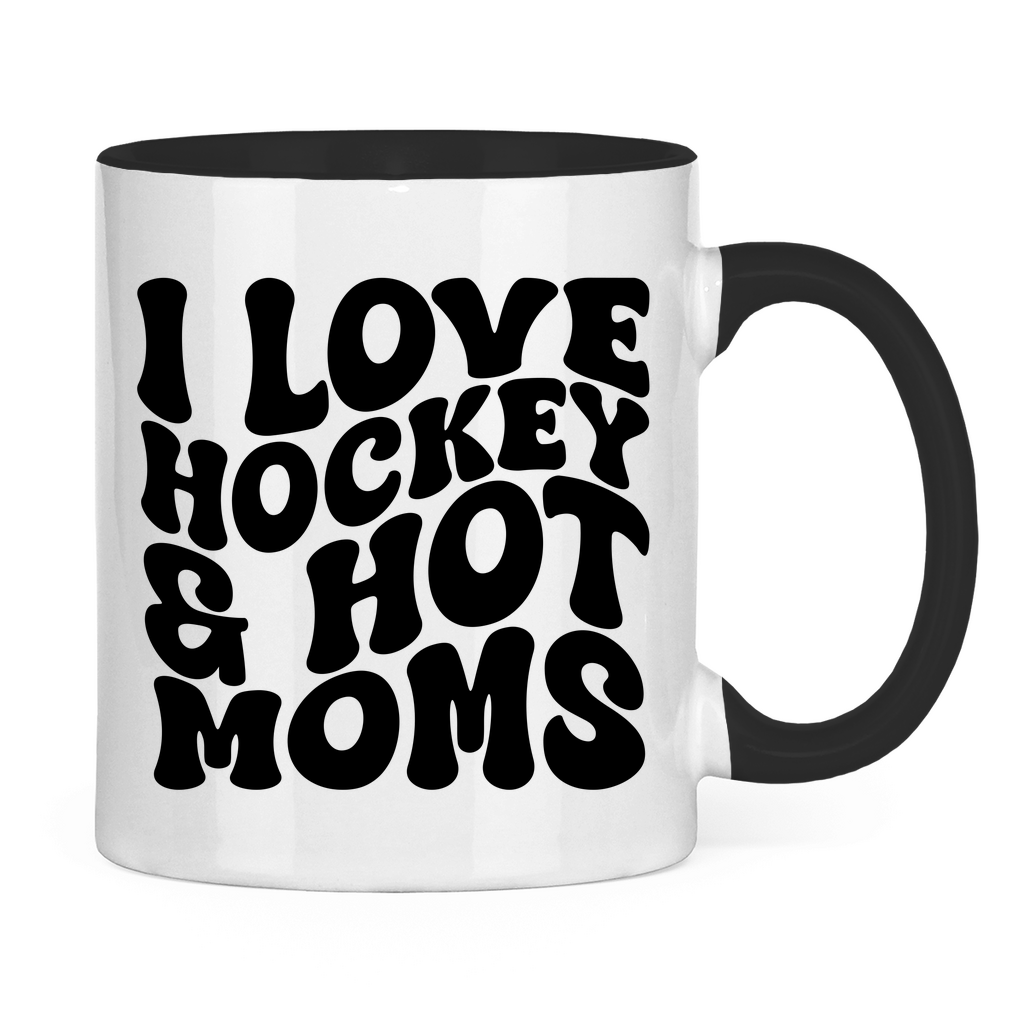 Tasse zweifarbig I LOVE HOCKEY & HOT MOMS