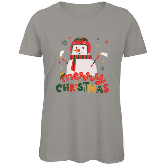 Ladies T-Shirt HOCKEY SNOWMAN