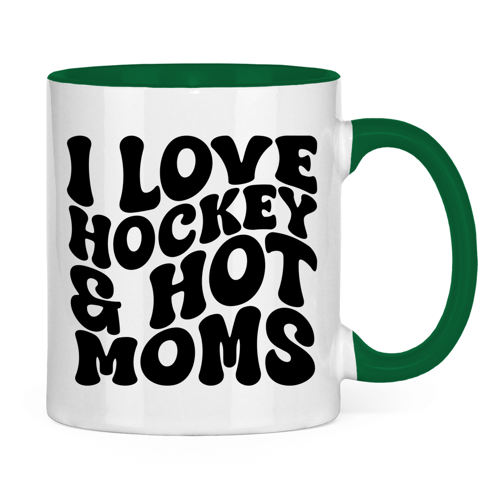Tasse zweifarbig I LOVE HOCKEY & HOT MOMS