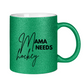 Glitzertasse MAMA NEEDS HOCKEY
