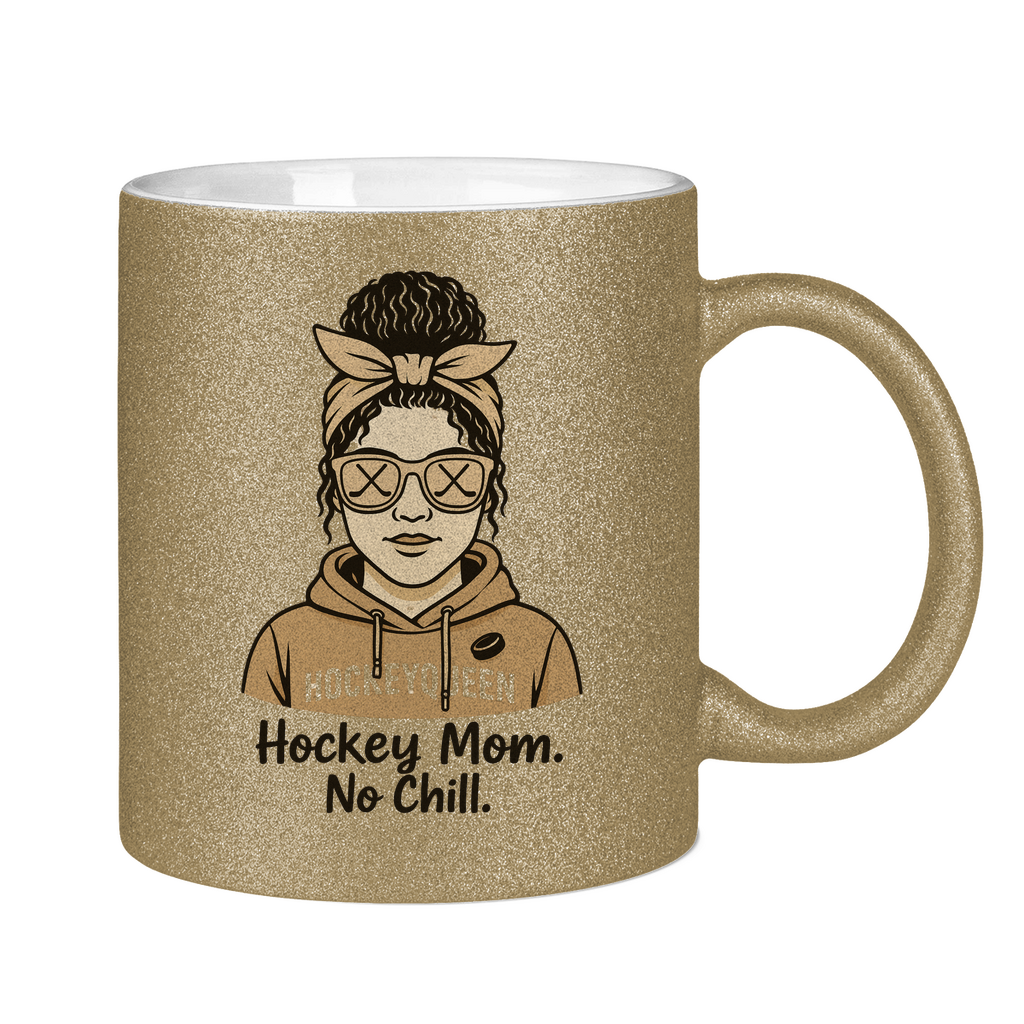 Glitzertasse HOCKEY MOM - NO CHILL