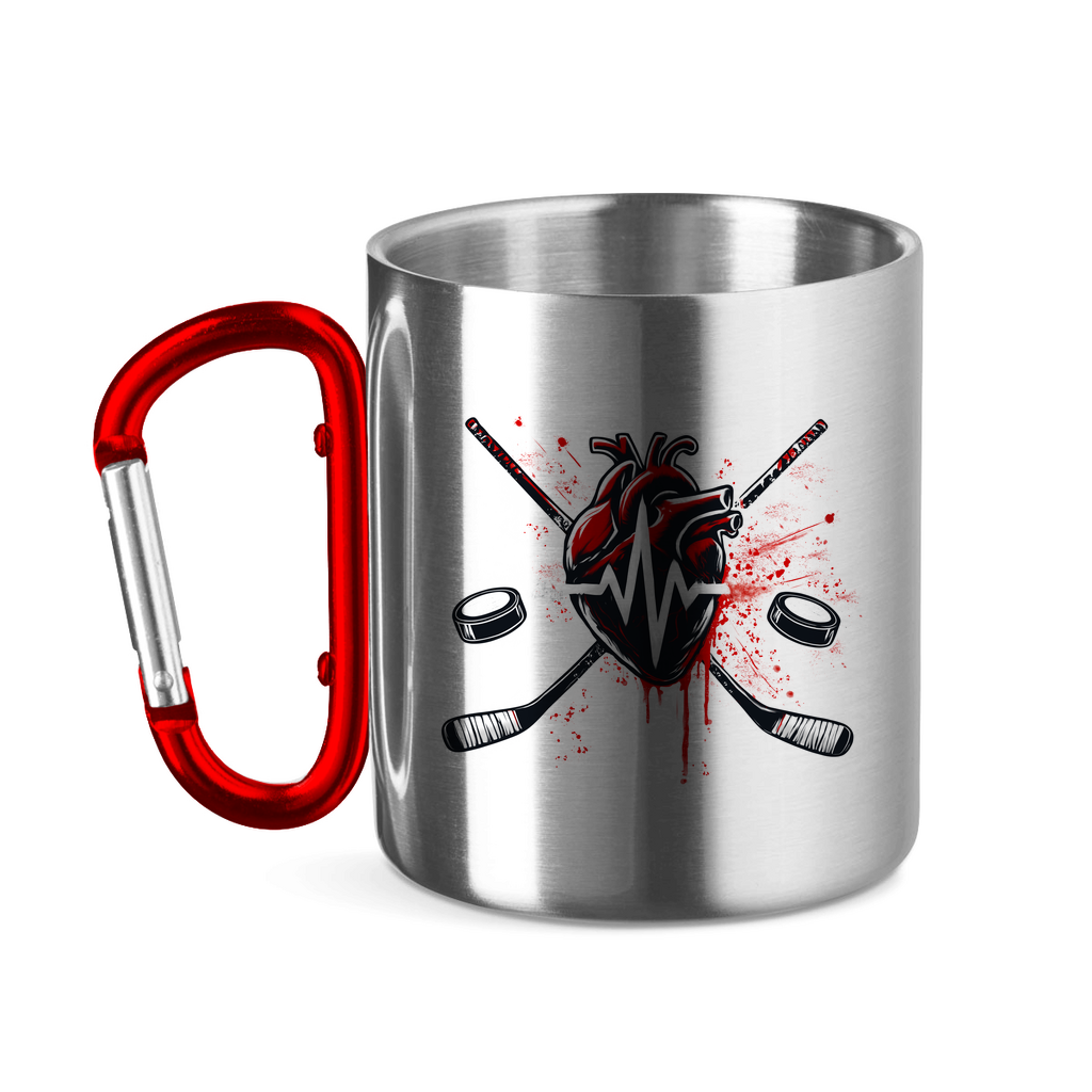 Edelstahltasse HOCKEY HEARTBEAT