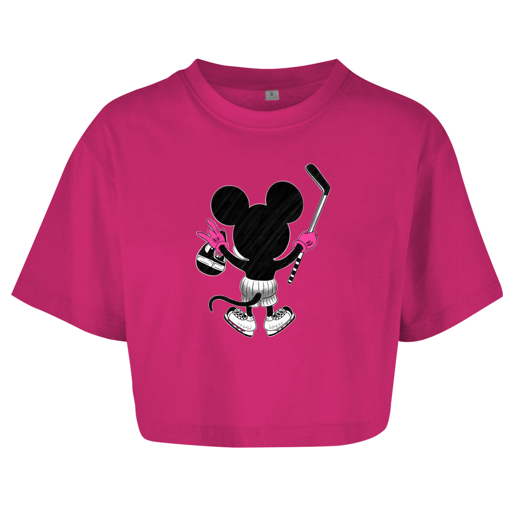 Ladies Crop Top HOCKEYMOUSE PINK
