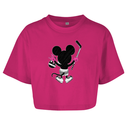 Ladies Crop Top HOCKEYMOUSE PINK