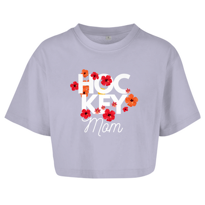 Ladies Crop Top HOCKEYMOM FLOWERS