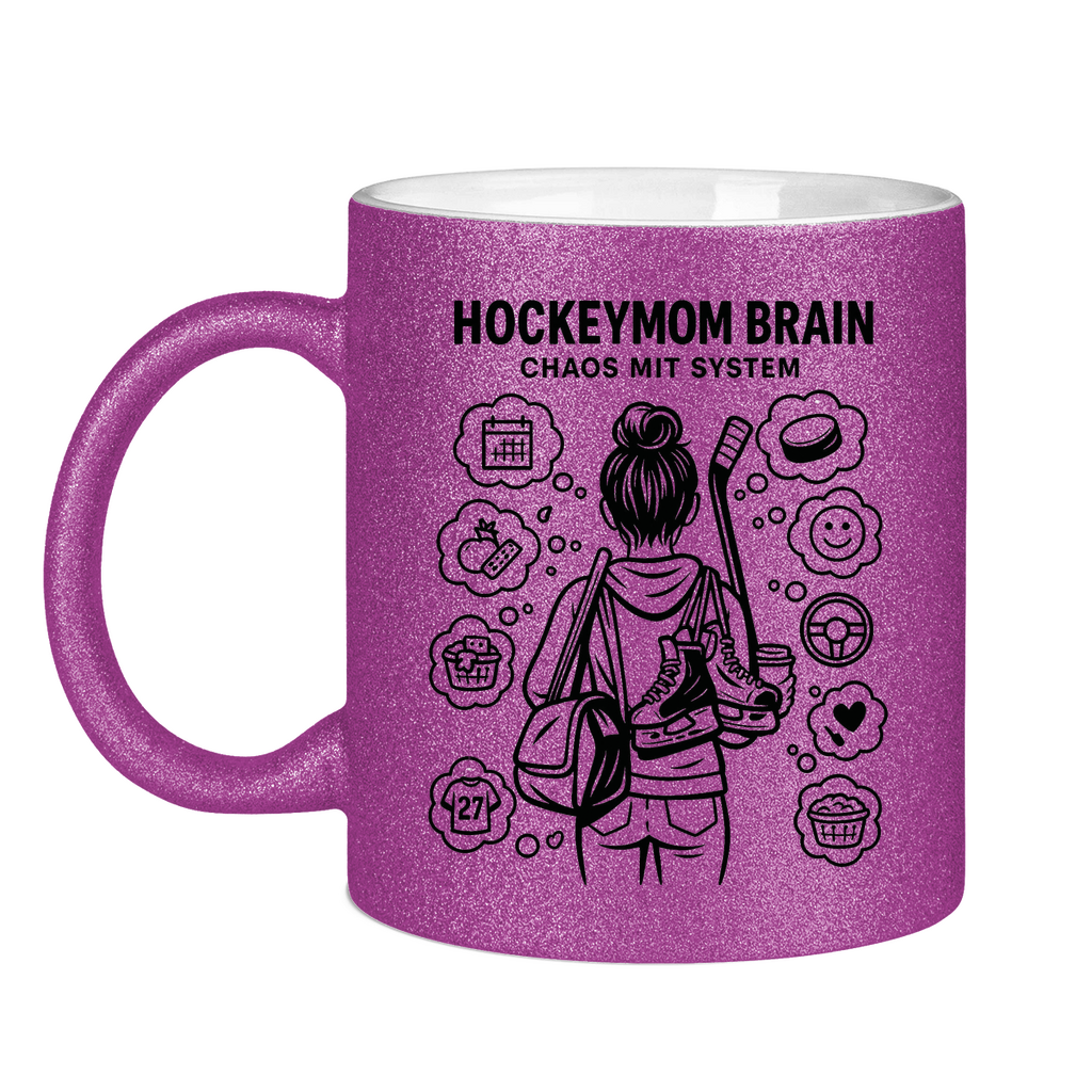 Glitzertasse HOCKEYMOM BRAIN