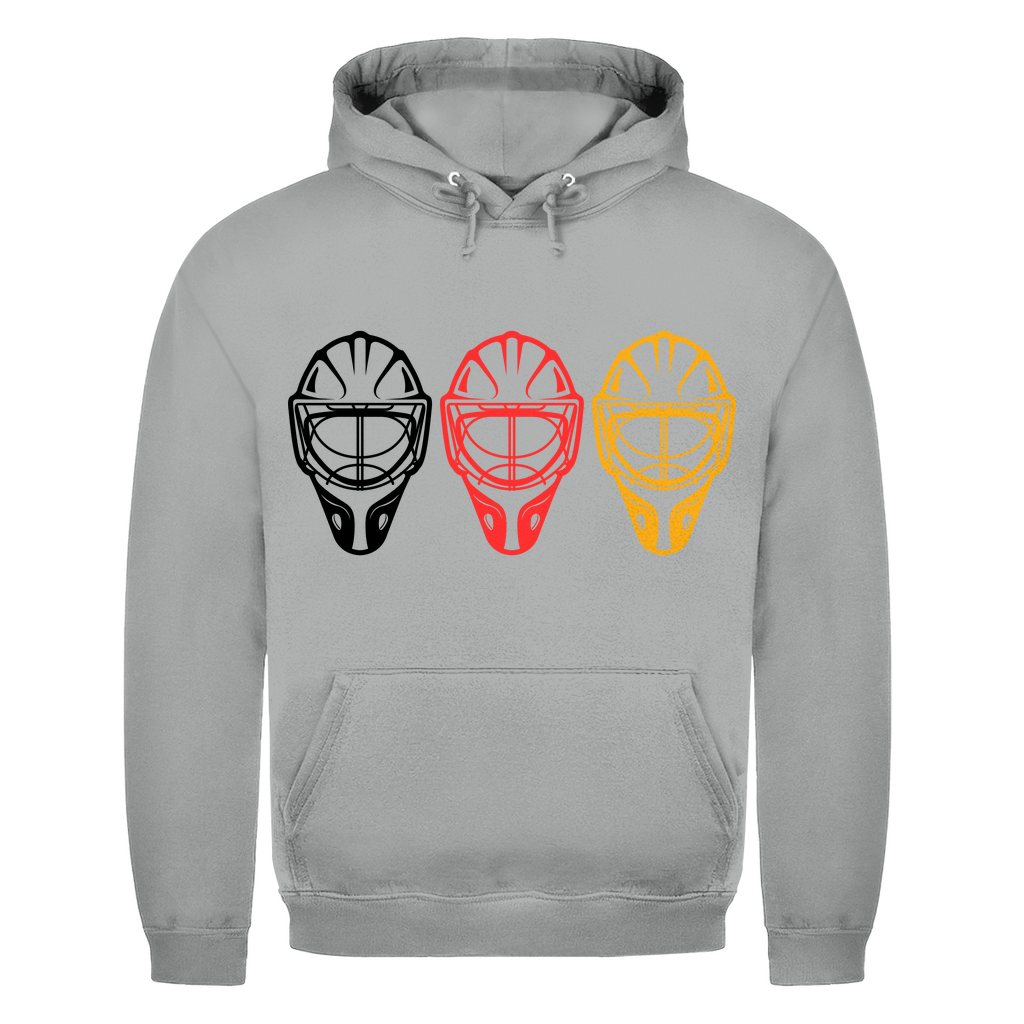 Unisex Hoodie TEAM GOALIE MASKE SCHWARZ-ROT-GOLD