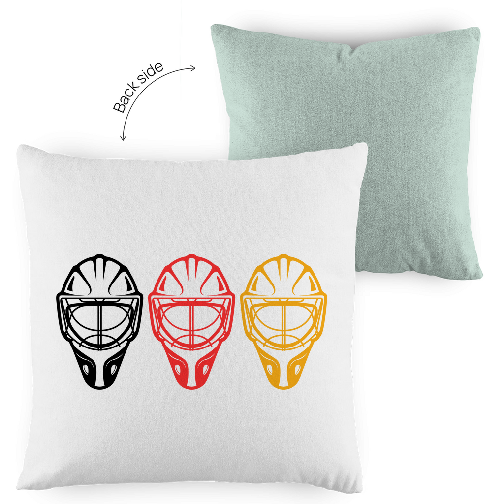 Kopfkissen zweifarbig GOALIE MASKE SCHWARZ-ROT-GOLD