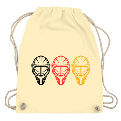 Turnbeutel GOALIE MASKE SCHWARZ-ROT-GOLD