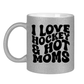 Glitzertasse I LOVE HOCKEY & HOT MOMS