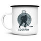 Emaille Tasse STERNZEICHEN SCORPIO / SKORPION