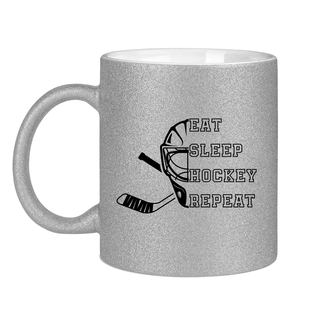 Glitzertasse EAT, SLEEP GOALIE