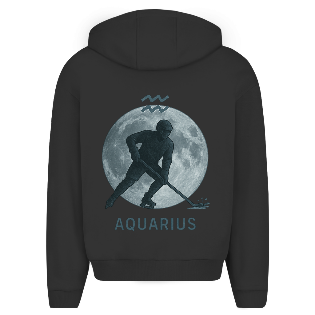 Oversize Zipper STERNZEICHEN AQUARIUS / WASSERMANN(front&back)