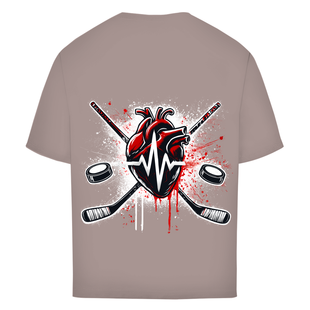 Oversize T-Shirt HOCKEY HEARTBEAT (back)