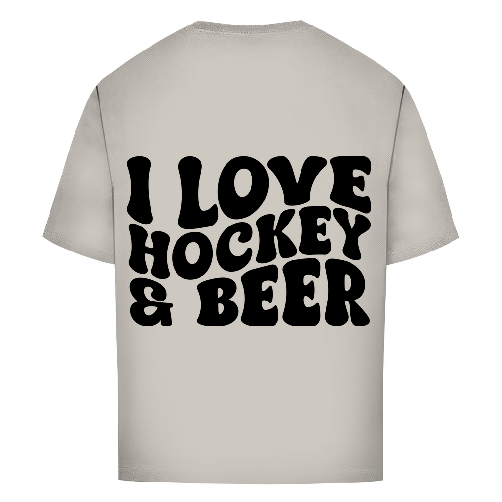 Oversize T-Shirt I LOVE HOCKEY & BEER (back)