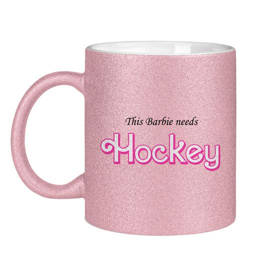 Glitzertasse BARBIE NEEDS HOCKEY
