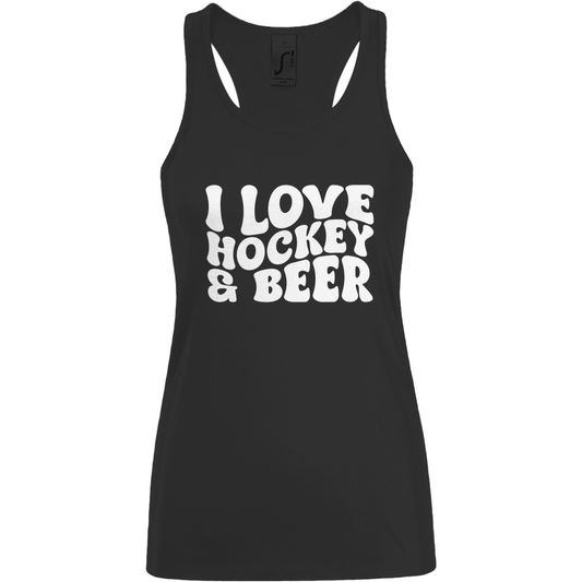 Ladies Tank Top I LOVE HOCKEY & BEER