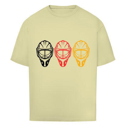 Oversize T-Shirt GOALIE MASKE SCHWARZ-ROT-GOLD