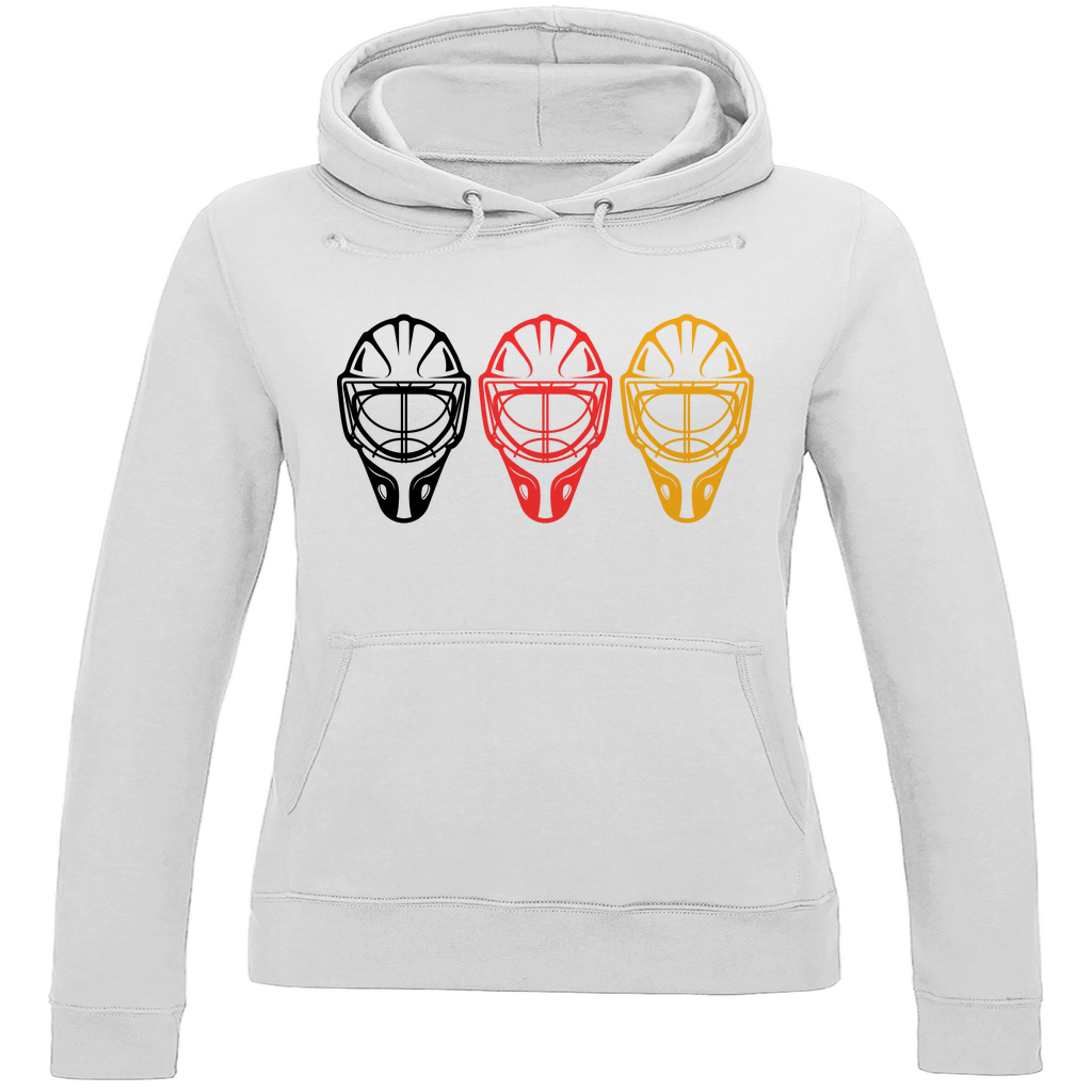 Ladies Hoodie TEAM GOALIE MASKE SCHWARZ-ROT-GOLD