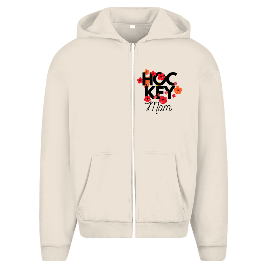 Oversize Zipper HOCKEY MOM FLOWERS