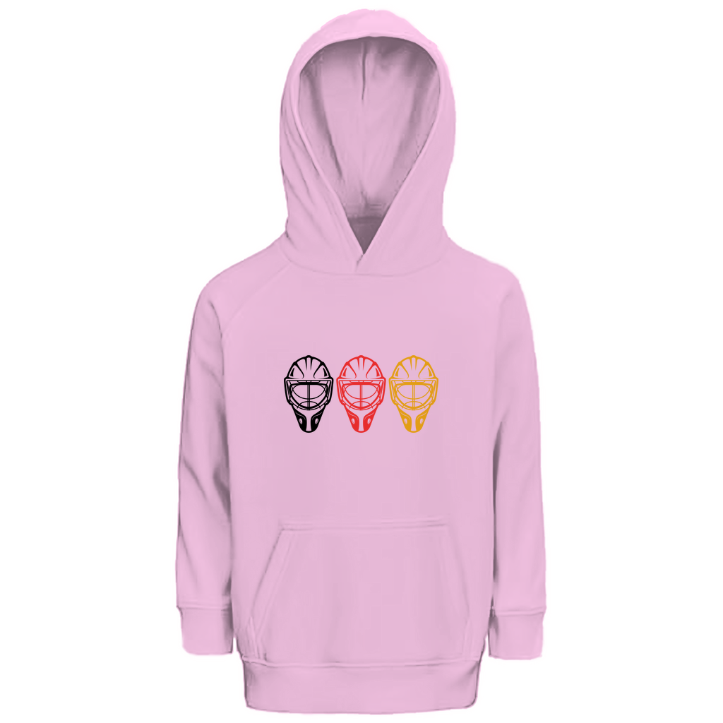 Kids Hoodie TEAM GOALIE MASKE SCHWARZ-ROT-GOLD