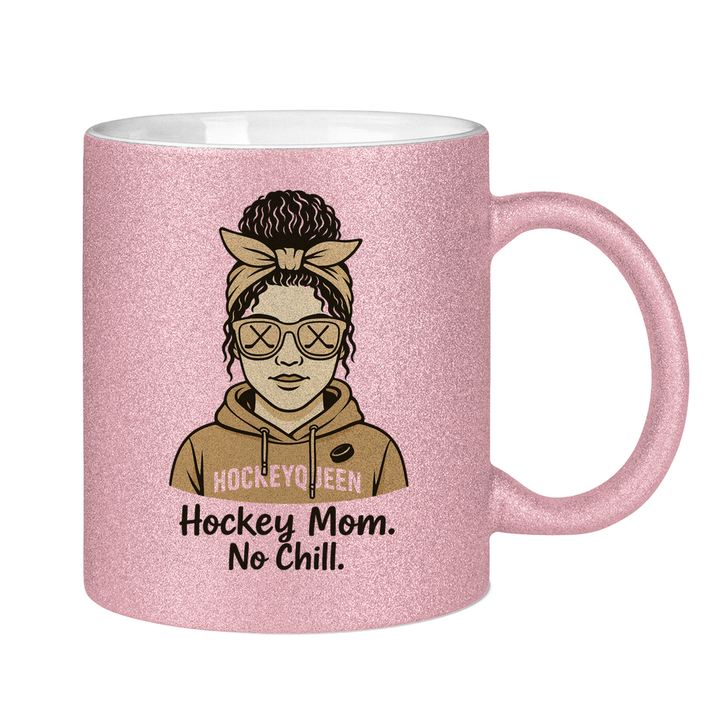 Glitzertasse HOCKEY MOM - NO CHILL
