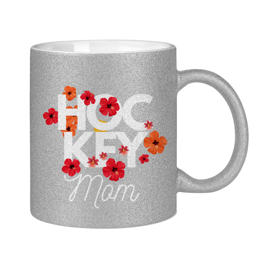 Glitzertasse HOCKEYMOM FLOWERS