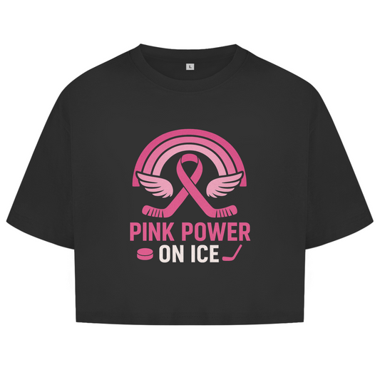Ladies Crop Top PINK POWER ON ICE