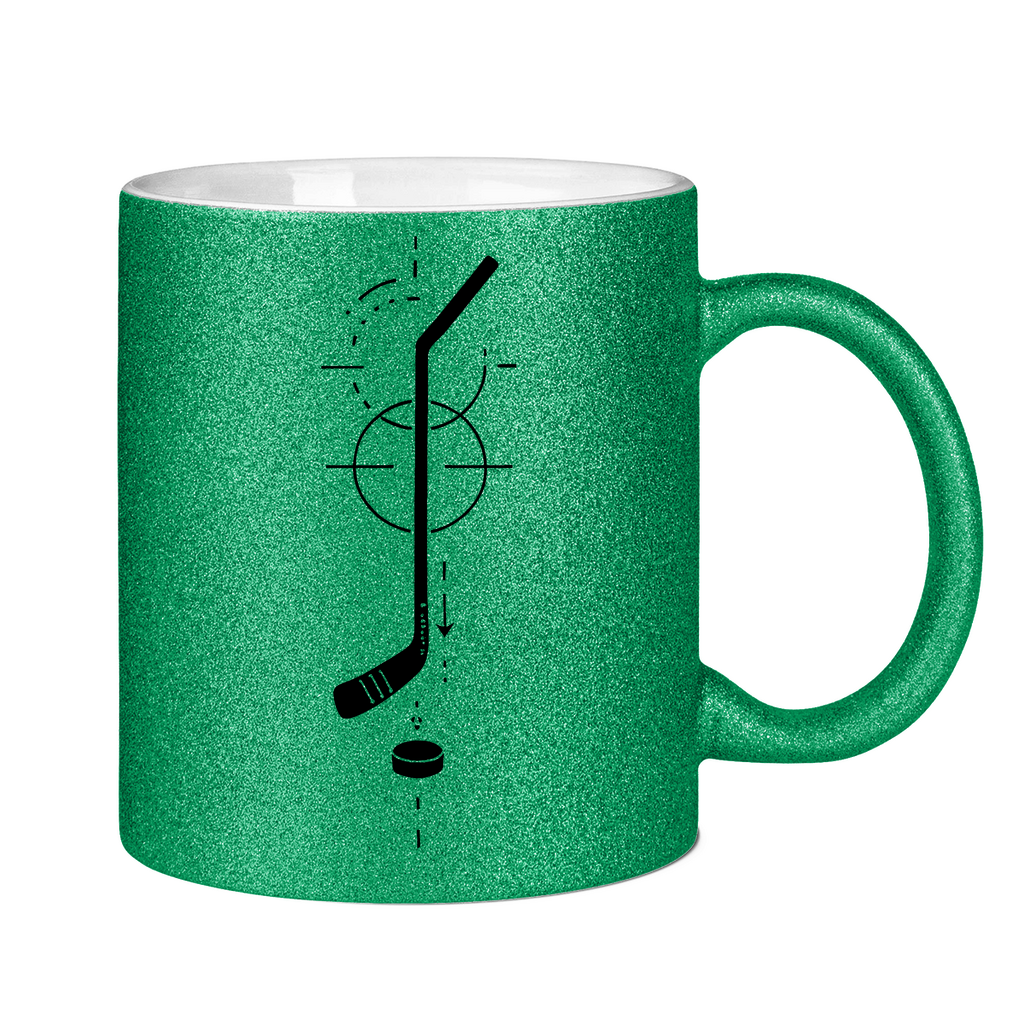 Glitzertasse HOCKEYSTICK MODERN