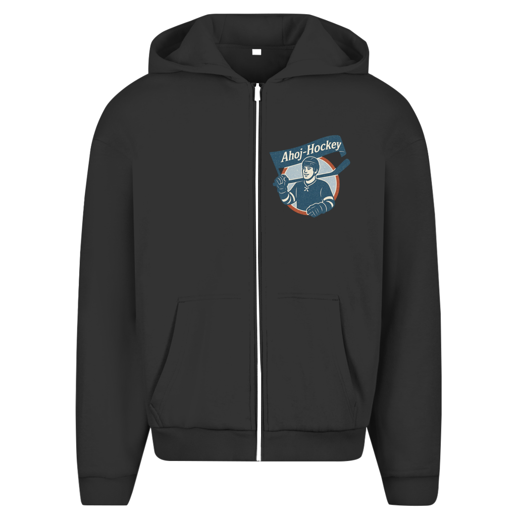 Oversize Zipper AHOJ-HOCKEY VINTAGE (front&back)