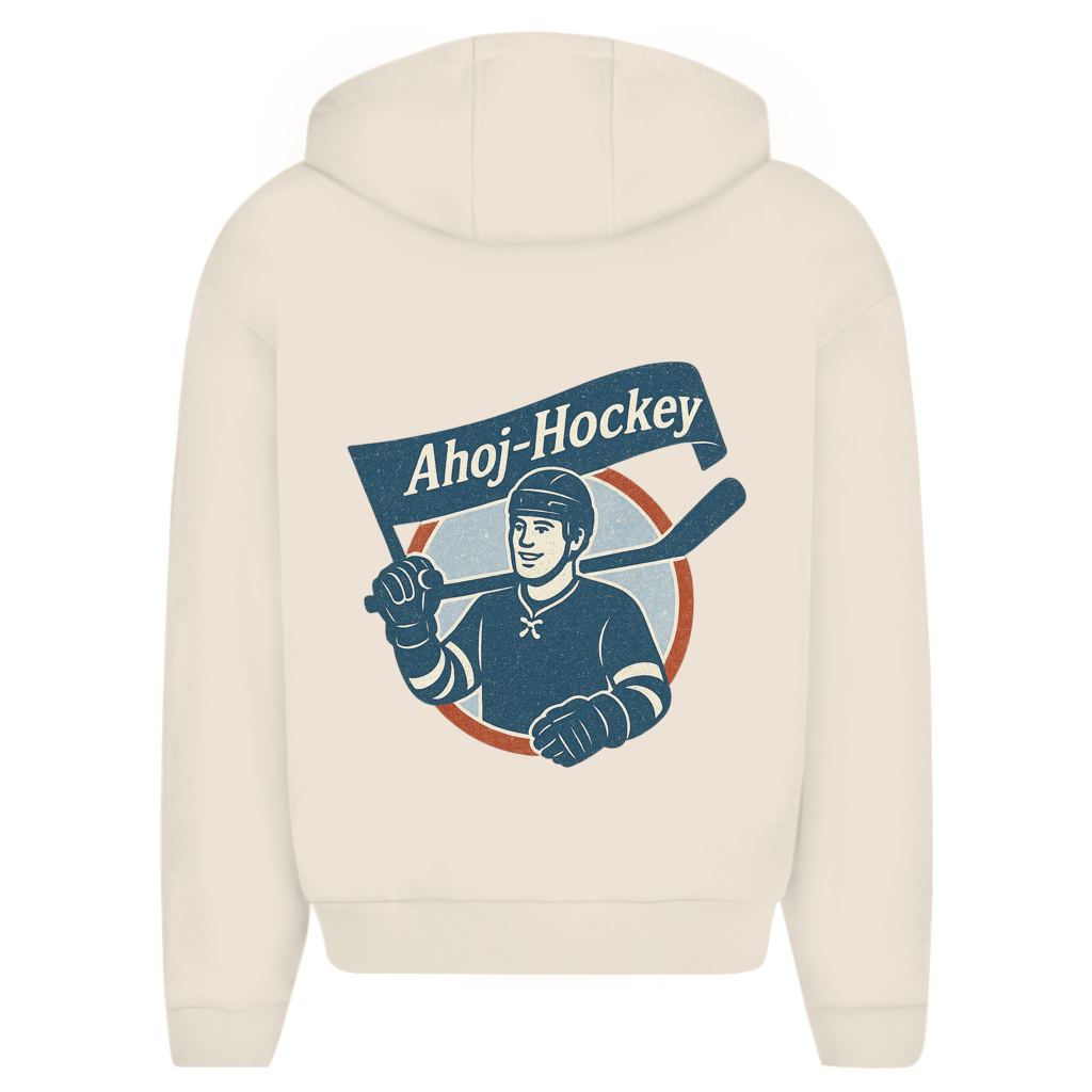 Oversize Zipper AHOJ-HOCKEY VINTAGE (front&back)