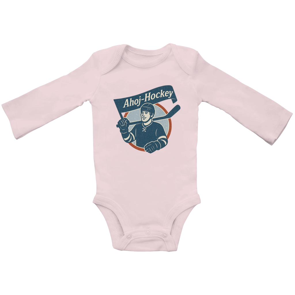 Babybody Langarm AHOJ-HOCKEY VINTAGE