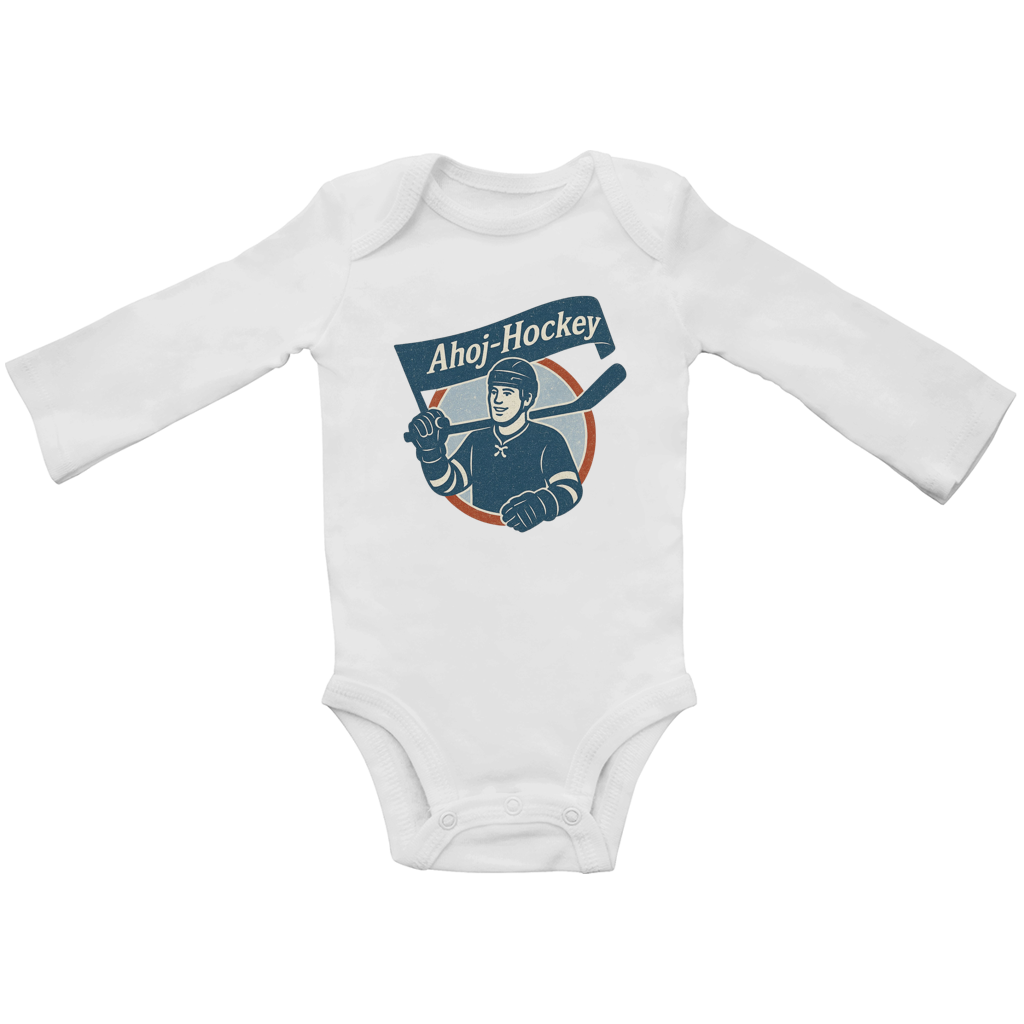 Babybody Langarm AHOJ-HOCKEY VINTAGE
