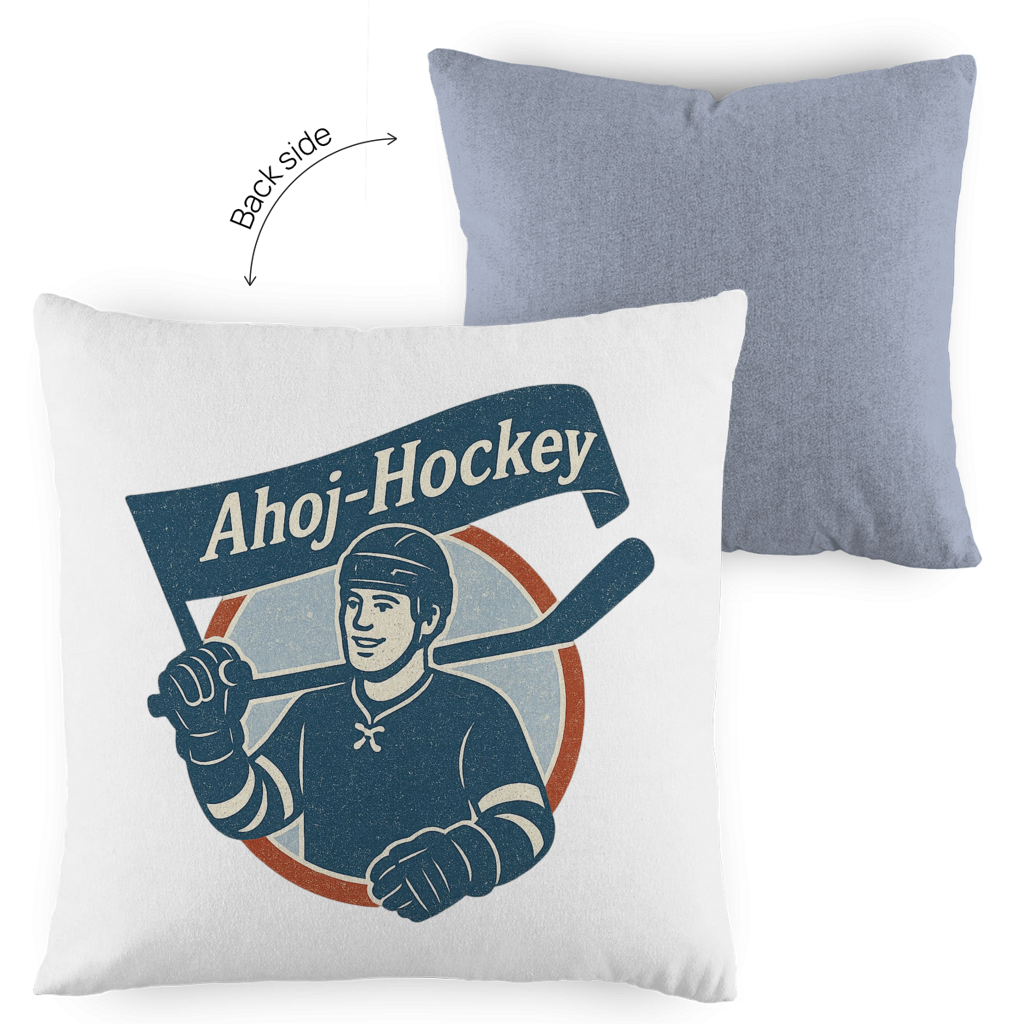 Kopfkissen zweifarbig AHOJ-HOCKEY VINTAGE