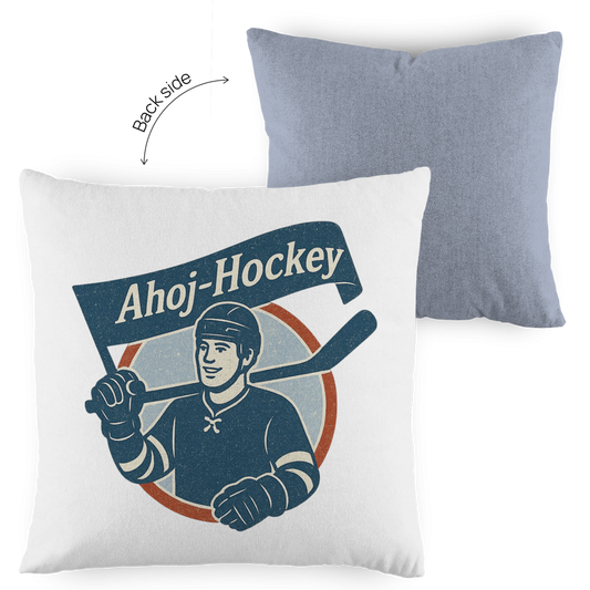 Kopfkissen zweifarbig AHOJ-HOCKEY VINTAGE