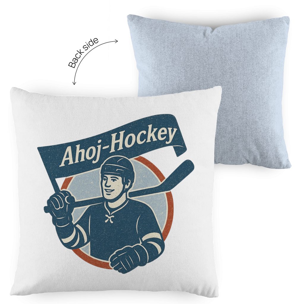 Kopfkissen zweifarbig AHOJ-HOCKEY VINTAGE