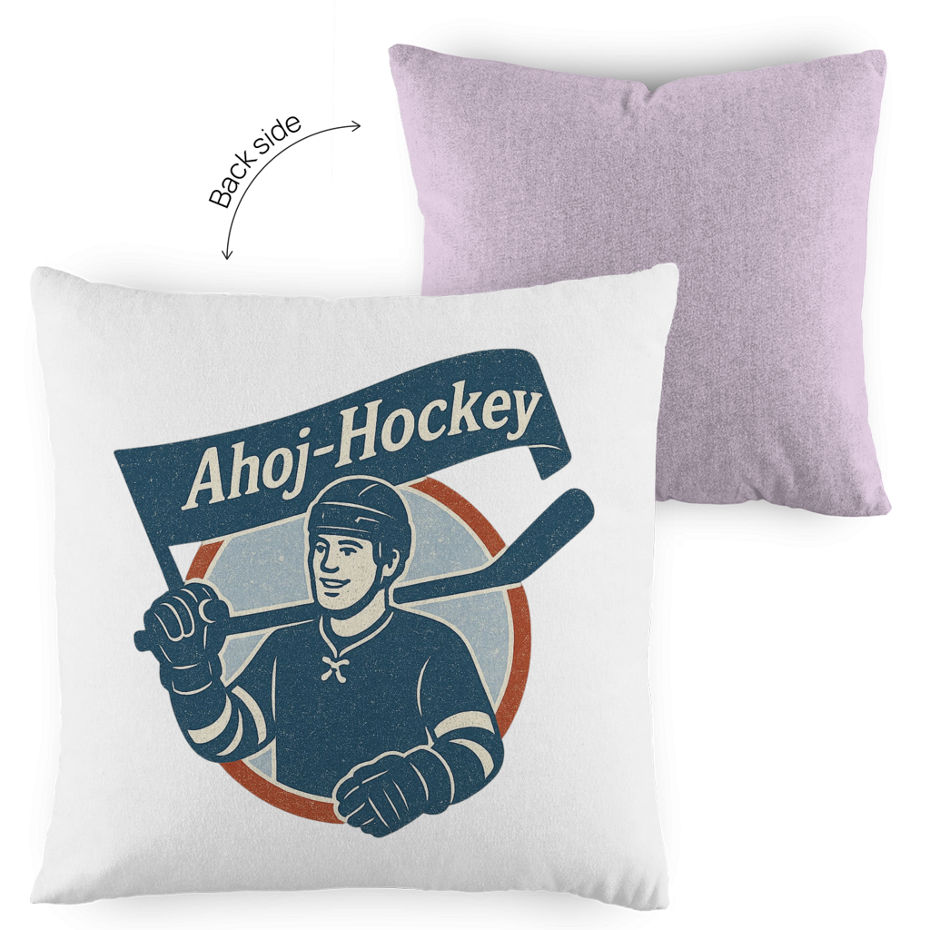 Kopfkissen zweifarbig AHOJ-HOCKEY VINTAGE