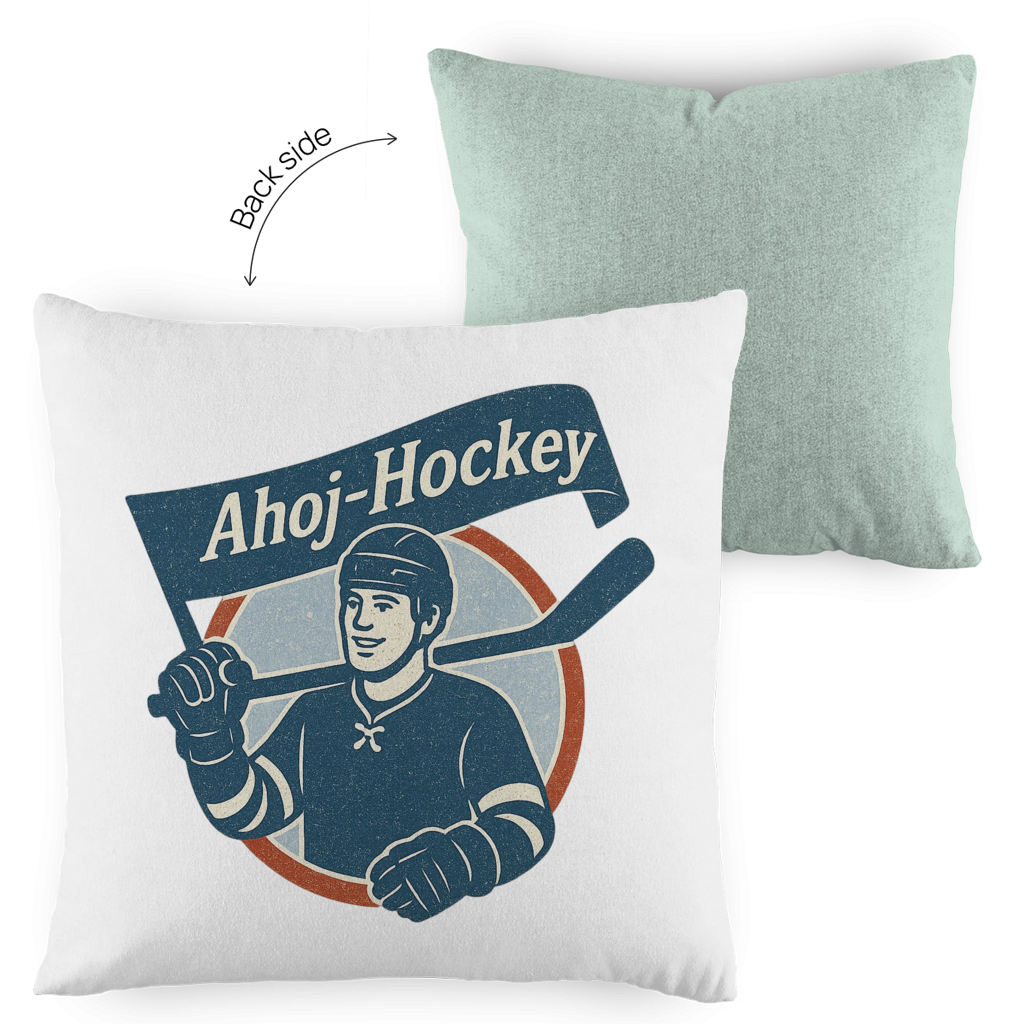 Kopfkissen zweifarbig AHOJ-HOCKEY VINTAGE