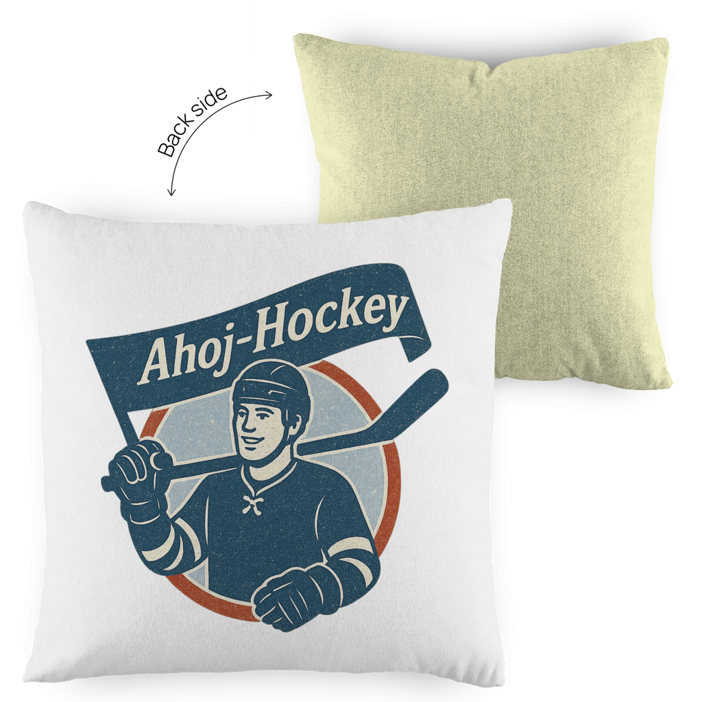 Kopfkissen zweifarbig AHOJ-HOCKEY VINTAGE