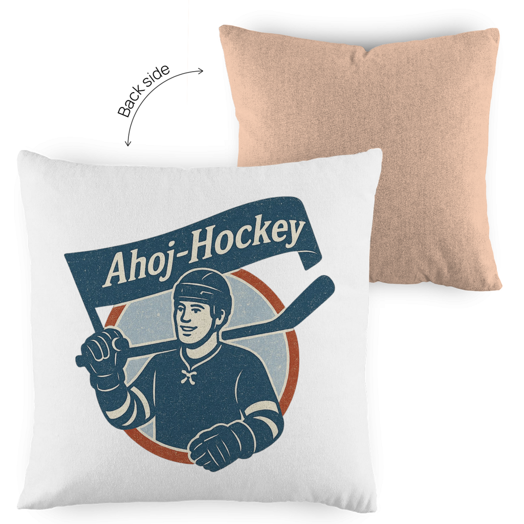 Kopfkissen zweifarbig AHOJ-HOCKEY VINTAGE