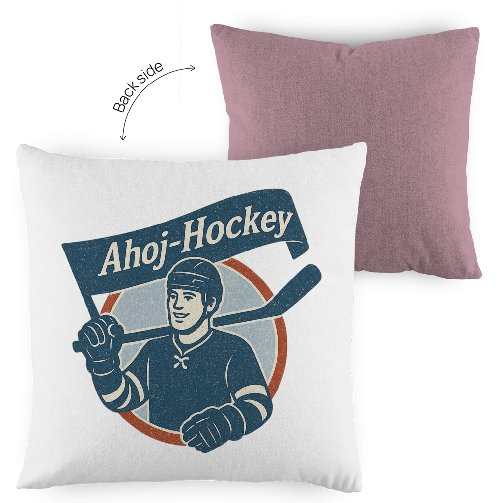 Kopfkissen zweifarbig AHOJ-HOCKEY VINTAGE