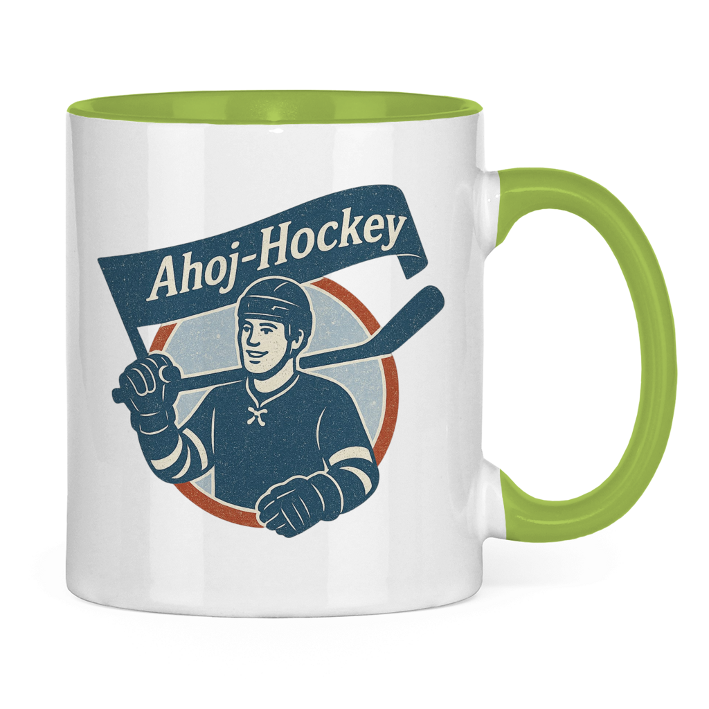 Tasse zweifarbig AHOJ-HOCKEY VINTAGE