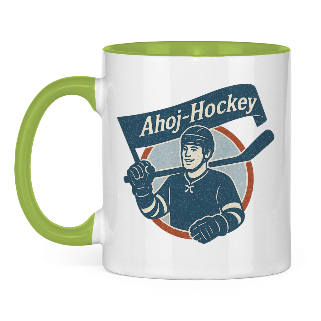 Tasse zweifarbig AHOJ-HOCKEY VINTAGE