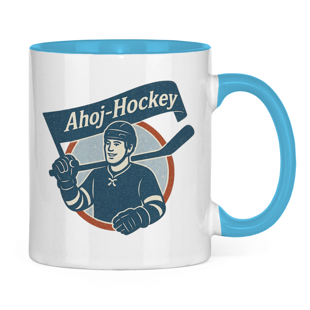 Tasse zweifarbig AHOJ-HOCKEY VINTAGE
