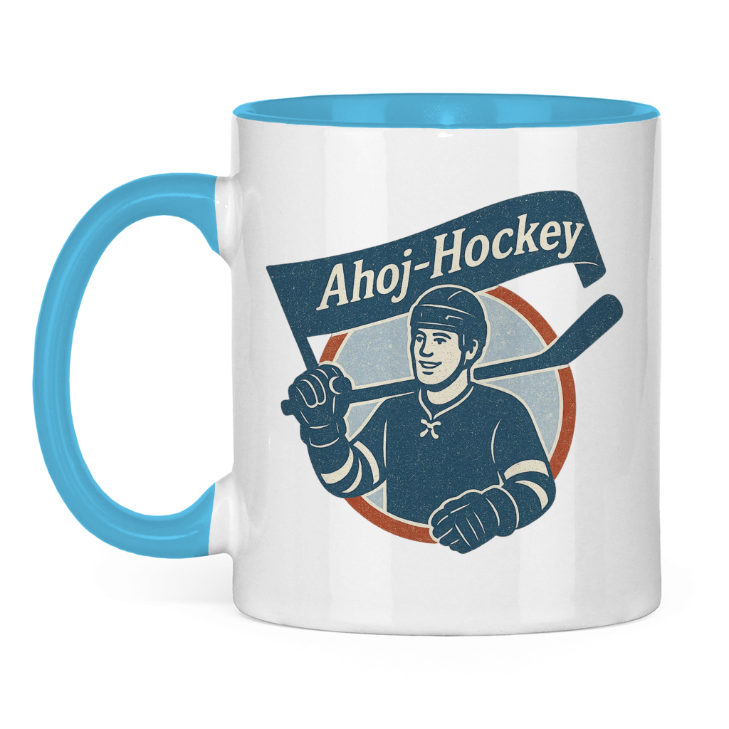 Tasse zweifarbig AHOJ-HOCKEY VINTAGE