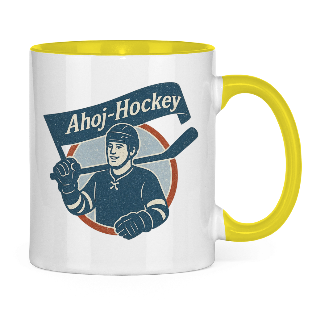 Tasse zweifarbig AHOJ-HOCKEY VINTAGE