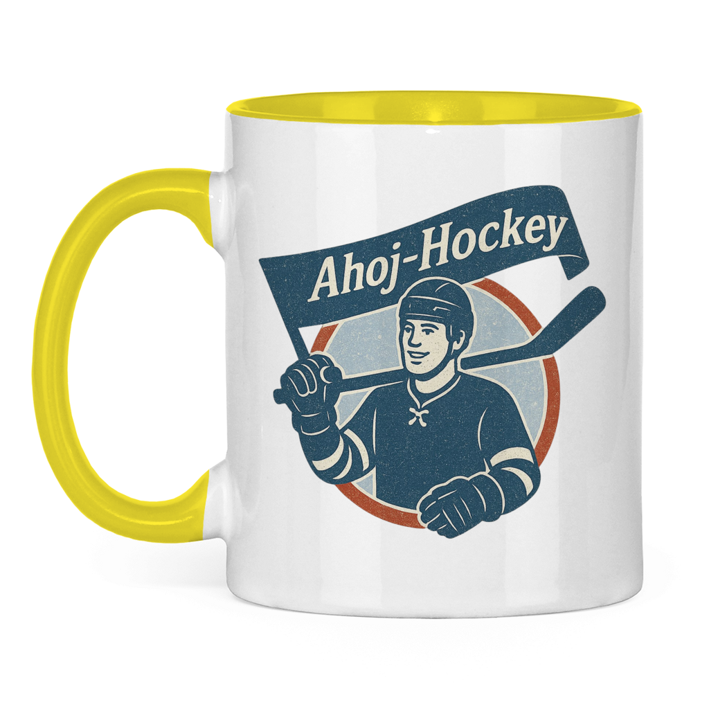 Tasse zweifarbig AHOJ-HOCKEY VINTAGE