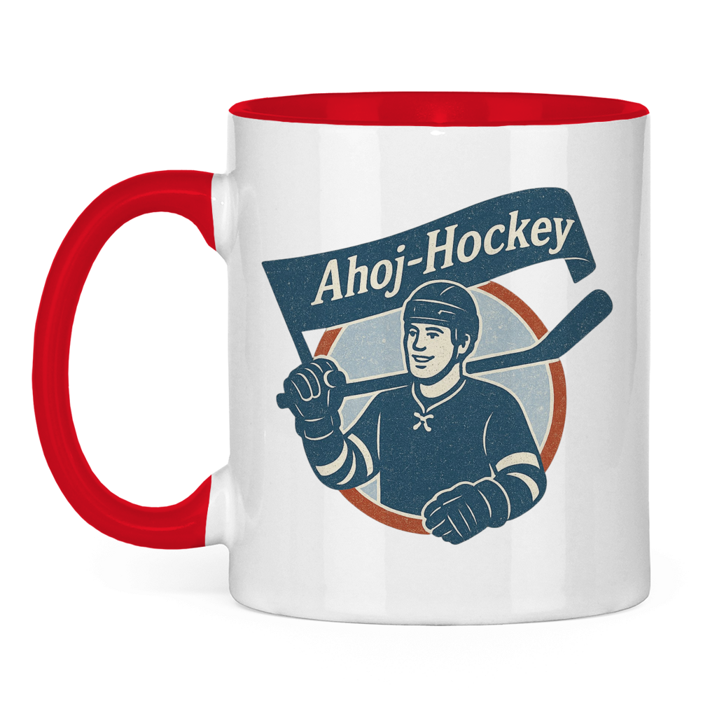 Tasse zweifarbig AHOJ-HOCKEY VINTAGE