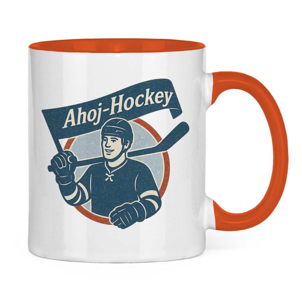 Tasse zweifarbig AHOJ-HOCKEY VINTAGE